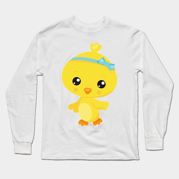 Cute Chicken, Baby Chicken, Chick, Little Chicken Long Sleeve T-Shirt by Jelena Dunčević